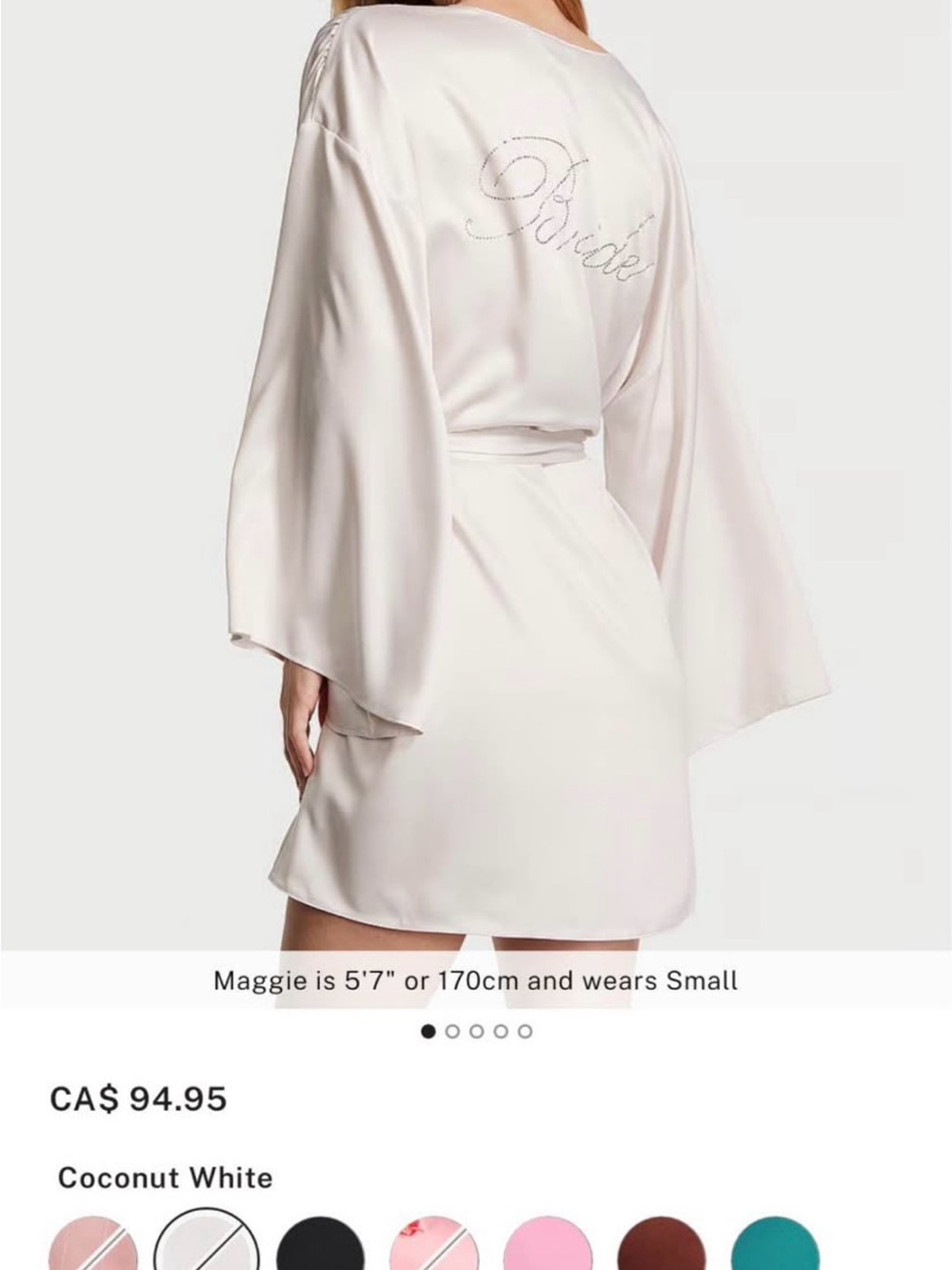 Victoria's Secret White 'Bride' Satin Robe